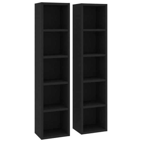CD Cabinets 21x16x93.5 cm Engineered Wood – Black, 2