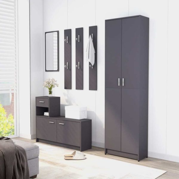 Hallway Unit 100x25x76.5 cm Engineered Wood – Grey