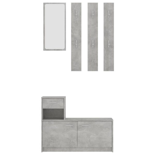 Hallway Unit 100x25x76.5 cm Engineered Wood – Concrete Grey