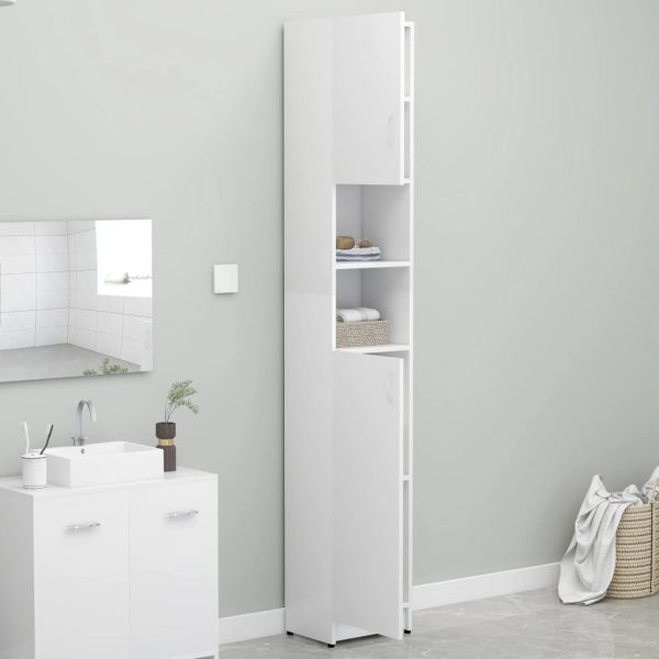 Bathroom Cabinet 32×25.5×190 cm Engineered Wood – White