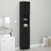 Bathroom Cabinet 32×25.5×190 cm Engineered Wood – Black