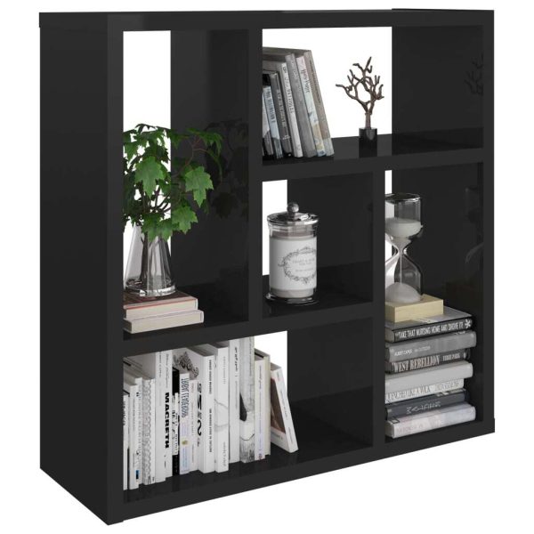 Wall Shelf 45.1x16x45.1 cm Engineered Wood – High Gloss Black