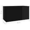 Storage Chest 84x42x46 cm Engineered Wood – High Gloss Black