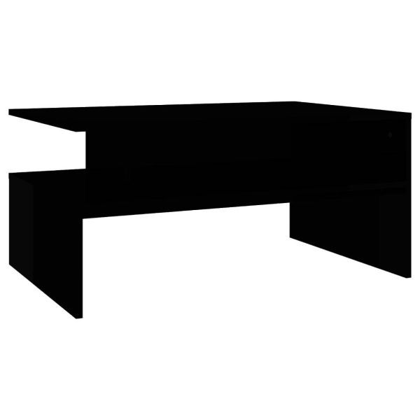 Coffee Table 90x60x42.5 cm Engineered Wood – High Gloss Black