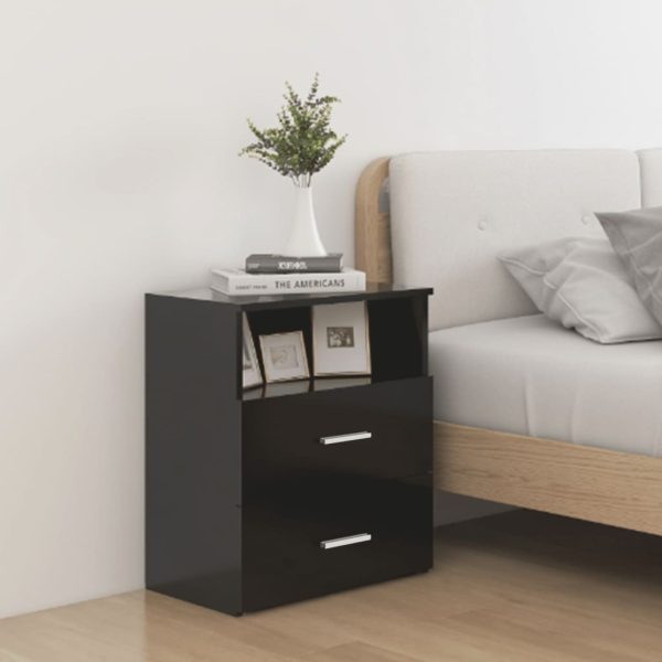 Cutler Bed Cabinet 50x32x60 cm – Black, 2
