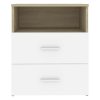 Cutler Bed Cabinet 50x32x60 cm – White and Sonoma Oak, 2