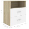 Cutler Bed Cabinet 50x32x60 cm – White and Sonoma Oak, 2