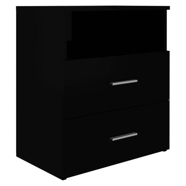 Cutler Bed Cabinet 50x32x60 cm – High Gloss Black, 1