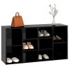 Shoe Bench 103x30x54.5 cm Engineered Wood – High Gloss Black