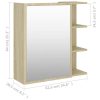 Bathroom Mirror Cabinet 62.5×20.5×64 cm Engineered Wood – Sonoma oak