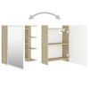 Bathroom Mirror Cabinet 62.5×20.5×64 cm Engineered Wood – White and Sonoma Oak
