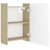 Bathroom Mirror Cabinet 62.5×20.5×64 cm Engineered Wood – White and Sonoma Oak