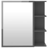 Bathroom Mirror Cabinet 62.5×20.5×64 cm Engineered Wood – High Gloss Grey