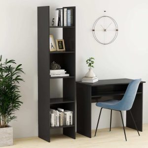 Book Cabinet 40x35x180 cm Engineered Wood – Grey