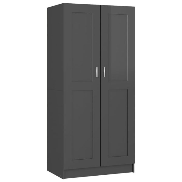 Wardrobe 82.5×51.5×180 cm Engineered Wood – High Gloss Grey