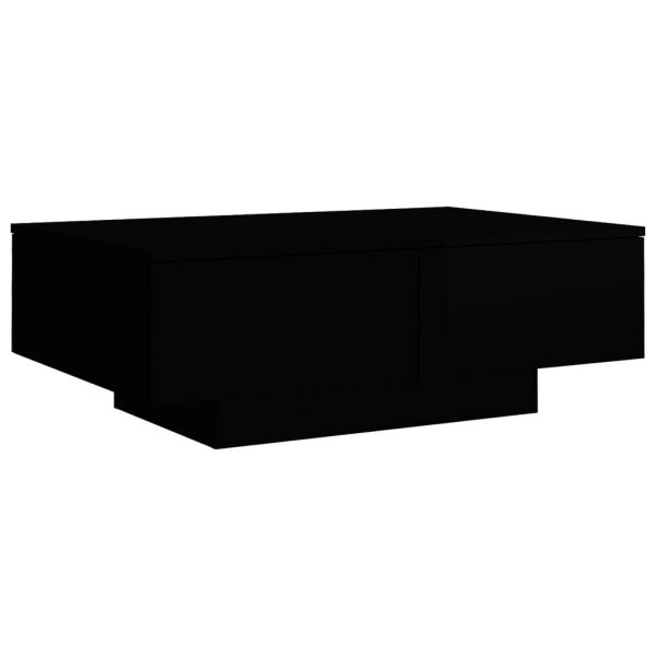 Coffee Table 90x60x31 cm Engineered Wood – High Gloss Black