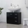 Sink Cabinet 63x30x54 cm Engineered Wood – Black