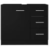 Sink Cabinet 63x30x54 cm Engineered Wood – Black