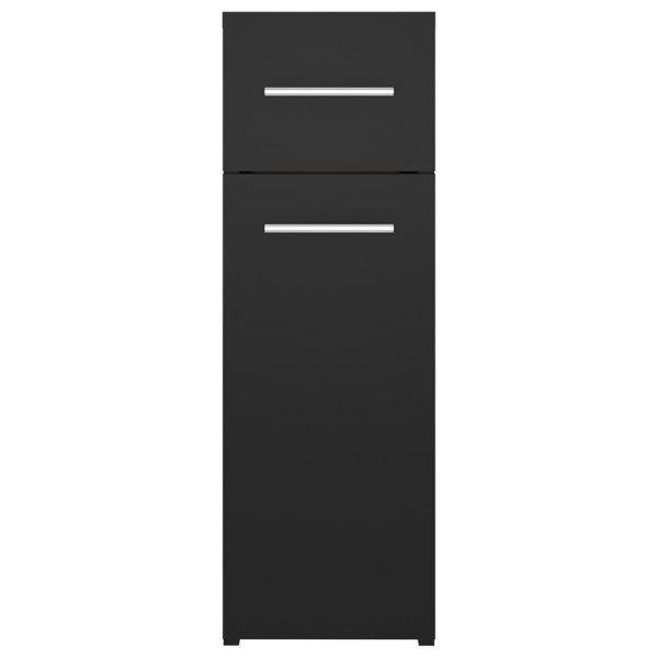 Apothecary Cabinet 20×45.5×60 cm Engineered Wood – Black