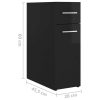 Apothecary Cabinet 20×45.5×60 cm Engineered Wood – High Gloss Black