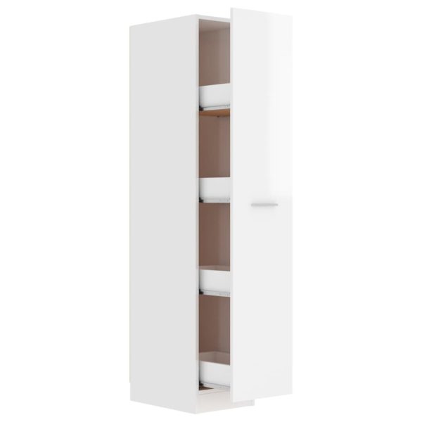 Apothecary Cabinet 30×42.5×150 cm Engineered Wood – High Gloss White