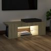 Catonsville TV Cabinet with LED Lights 90x39x30 cm – Sonoma oak