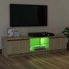 Blackfoot TV Cabinet with LED Lights – Sonoma oak, 120x30x35.5 cm