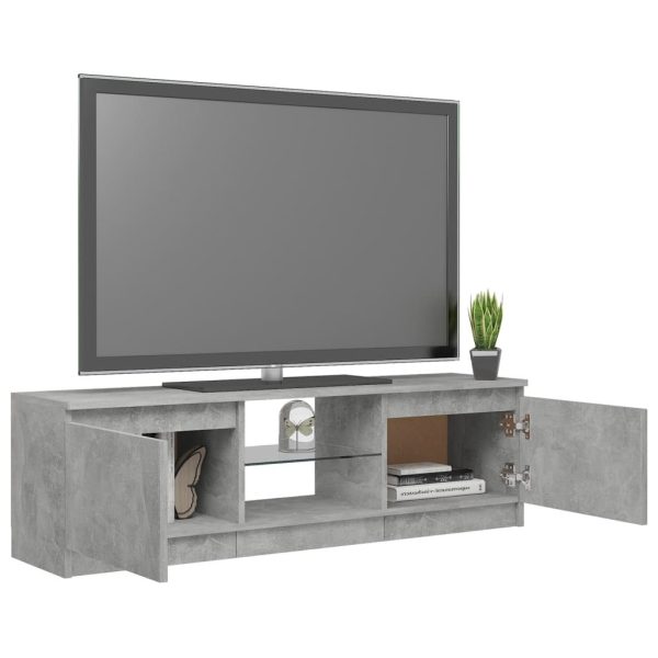 Blackfoot TV Cabinet with LED Lights – Concrete Grey, 120x30x35.5 cm