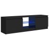Blackfoot TV Cabinet with LED Lights – High Gloss Black, 120x30x35.5 cm