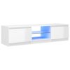 Blackfoot TV Cabinet with LED Lights – High Gloss White, 140x40x35.5 cm