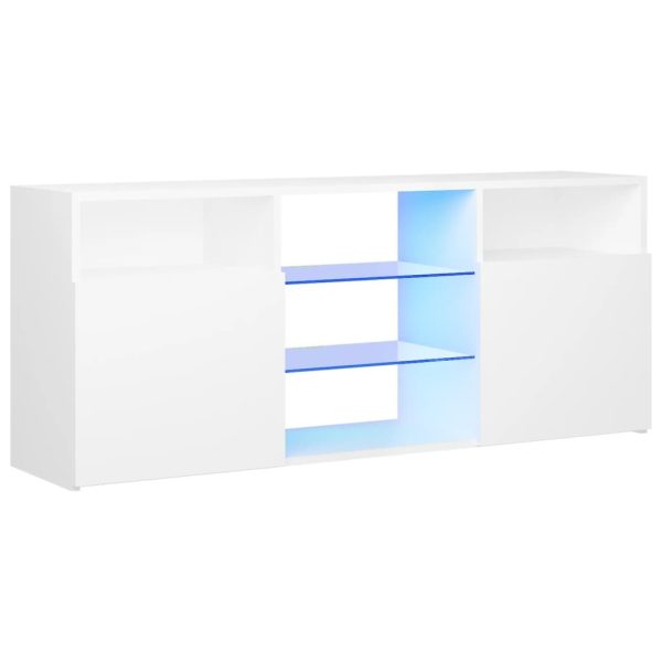 Penzance TV Cabinet with LED Lights 120x30x50 cm – White