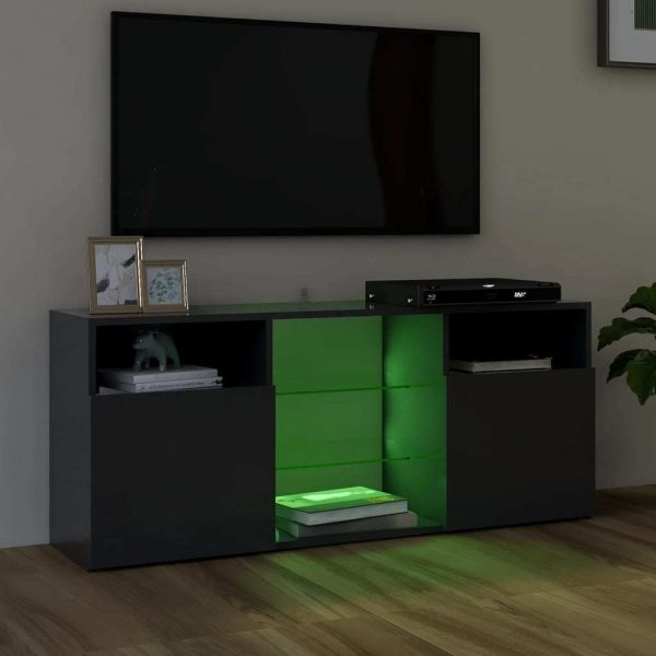 Penzance TV Cabinet with LED Lights 120x30x50 cm – Grey