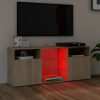 Penzance TV Cabinet with LED Lights 120x30x50 cm – Sonoma oak