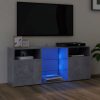 Penzance TV Cabinet with LED Lights 120x30x50 cm – Concrete Grey