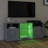 Penzance TV Cabinet with LED Lights 120x30x50 cm – Concrete Grey