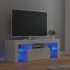 Crigglestone TV Cabinet with LED Lights 120x35x40 cm – High Gloss White