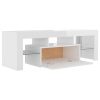 Crigglestone TV Cabinet with LED Lights 120x35x40 cm – High Gloss White