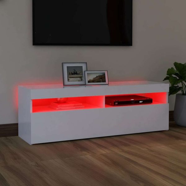 Orland TV Cabinet with LED Lights – 120x35x40 cm, White