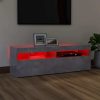 Orland TV Cabinet with LED Lights – 120x35x40 cm, Concrete Grey