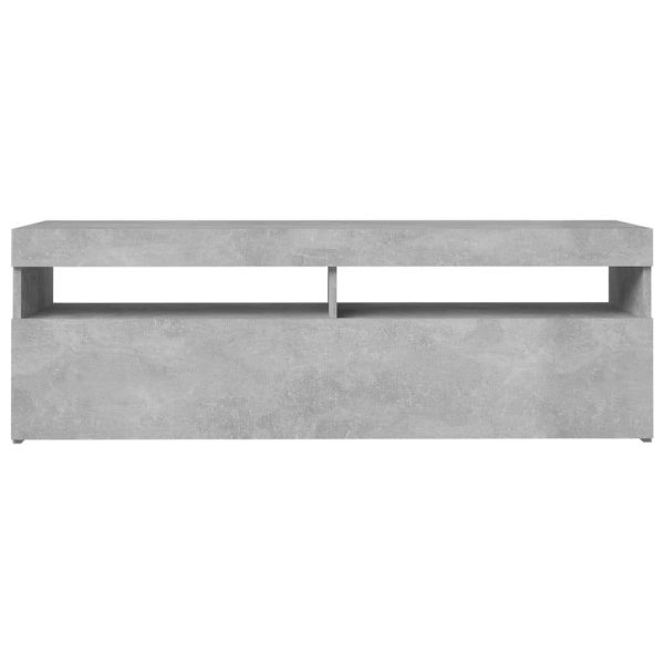 Orland TV Cabinet with LED Lights – 120x35x40 cm, Concrete Grey