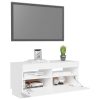 Hounslow TV Cabinet with LED Lights – White, 80x35x40 cm