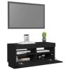 Hounslow TV Cabinet with LED Lights – Black, 80x35x40 cm
