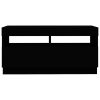 Hounslow TV Cabinet with LED Lights – Black, 80x35x40 cm