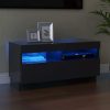 Hounslow TV Cabinet with LED Lights – Grey, 80x35x40 cm