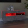 Hounslow TV Cabinet with LED Lights – Concrete Grey, 80x35x40 cm