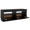 Hounslow TV Cabinet with LED Lights – Black, 100x35x40 cm