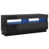 Hounslow TV Cabinet with LED Lights – High Gloss Black, 100x35x40 cm