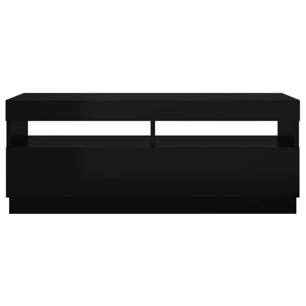 Hounslow TV Cabinet with LED Lights – High Gloss Grey, 100x35x40 cm