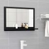 Bathroom Mirror Engineered Wood – 60 cm, Black