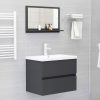 Bathroom Mirror Engineered Wood – 60 cm, Grey